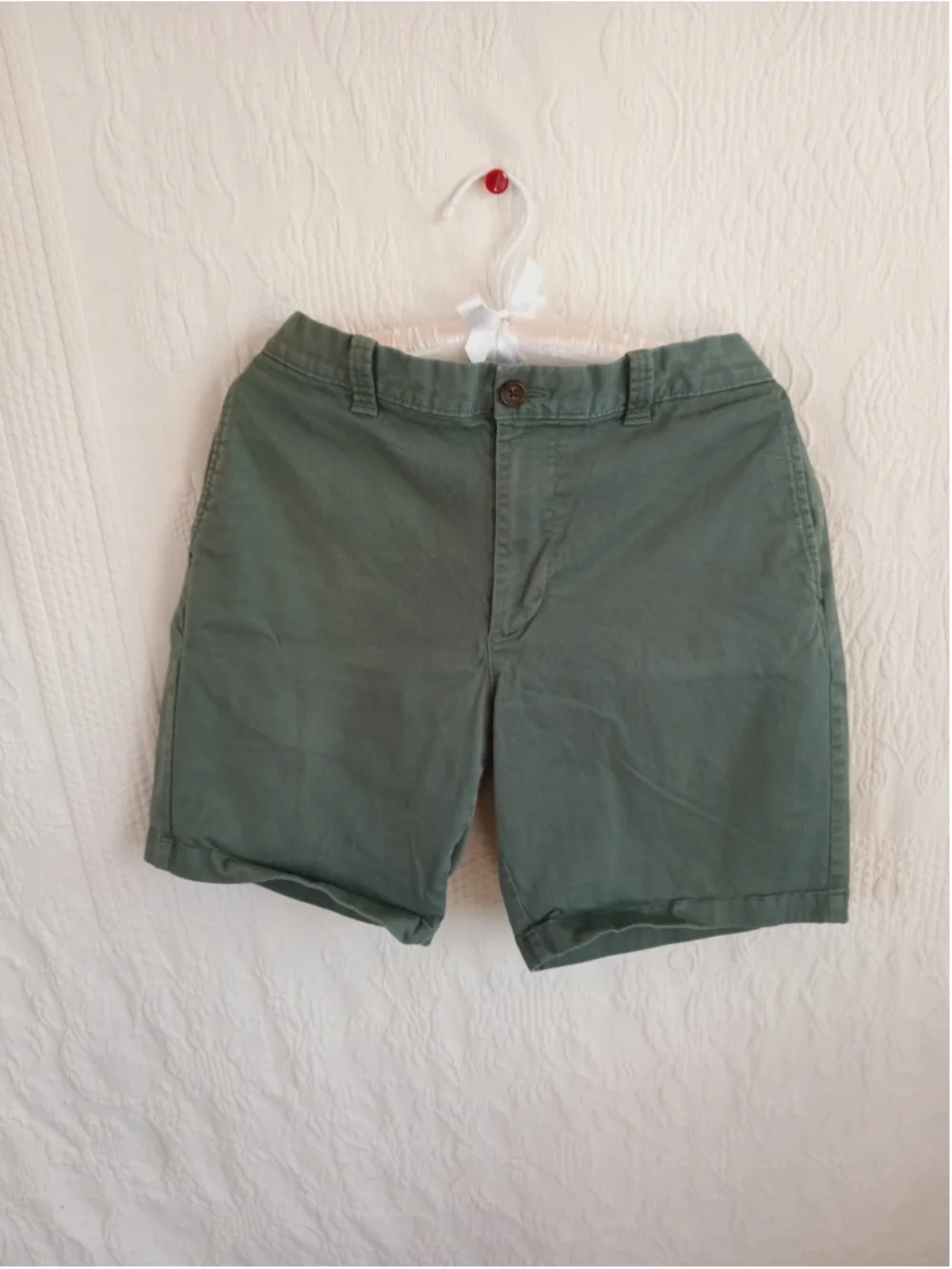 J.crew Flat Front Chino Shorts laurel Green 34 waist 9in Inseam gender neutral